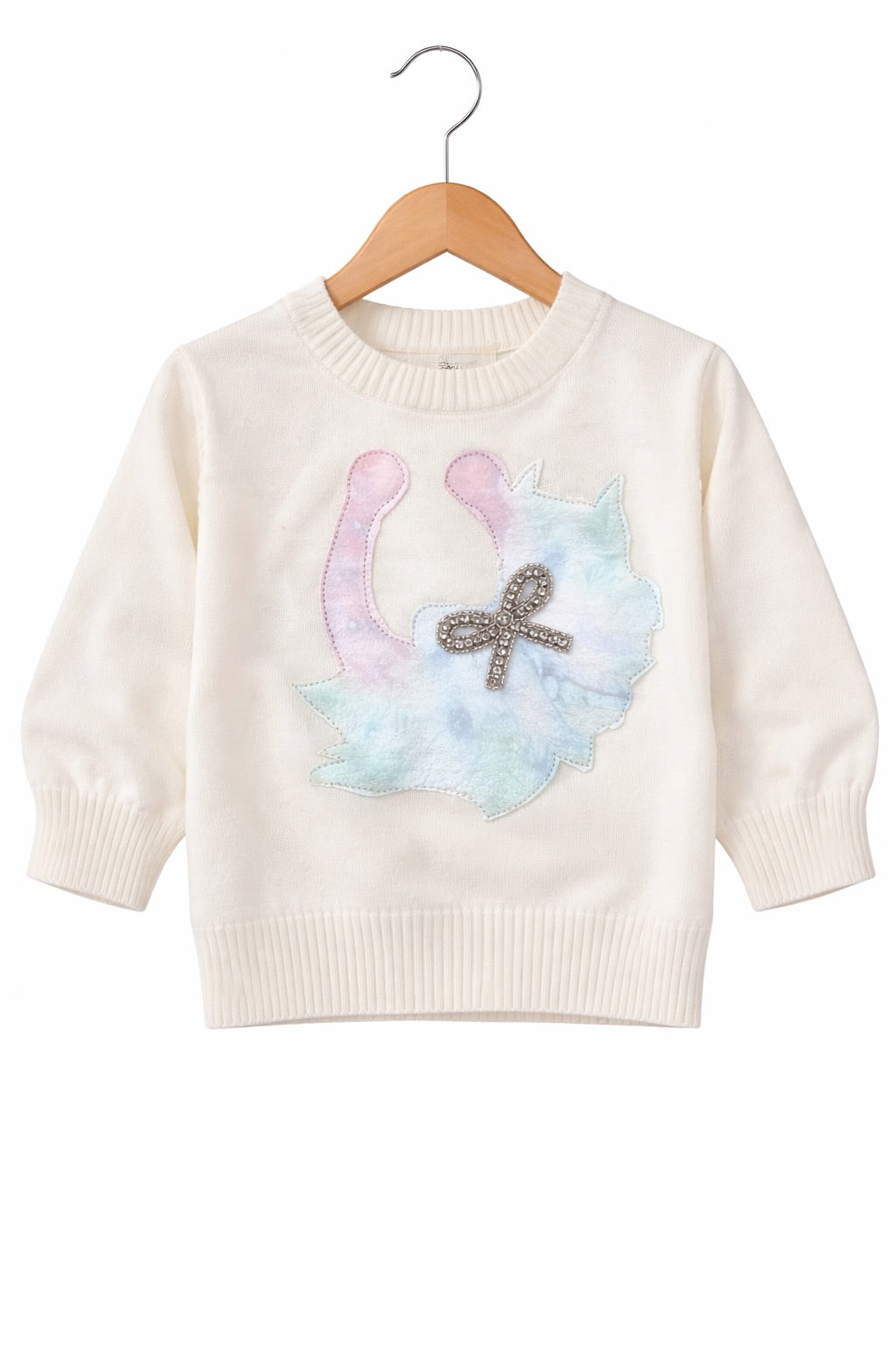 *MINI KIDS HORSESHOE BOW CREAM SWEATER - 12M SWEATER Judith March