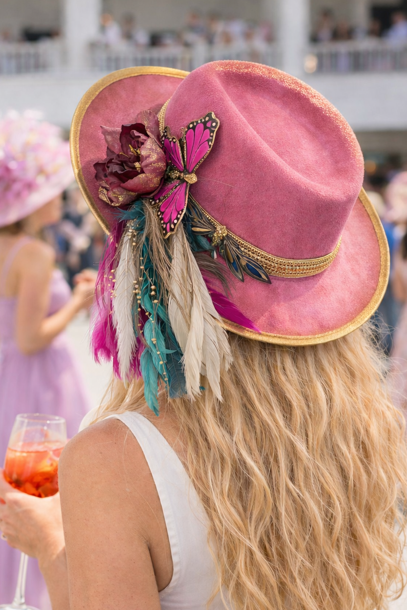 BUTTERFLY BLOOM RANCHER HAT (ONE OF A KIND) RANCHER HAT Judith March
