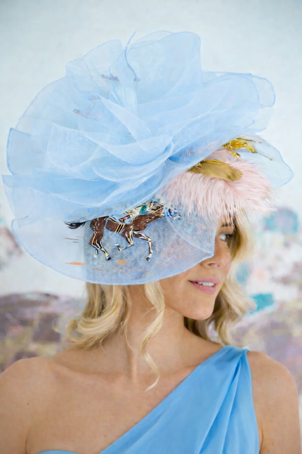 RACE SEASON BLUE FASCINATOR FASCINATOR Judith March