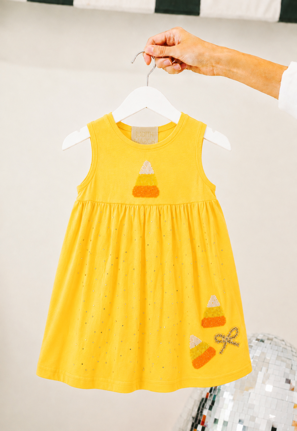 MINI KIDS CANDY CORN YELLOW DRESS PULLOVER Judith March
