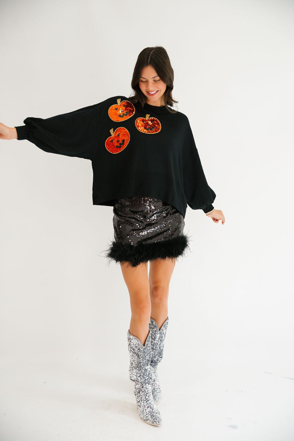 PUMPKIN PATCHES BLACK PULLOVER PULLOVER Judith March