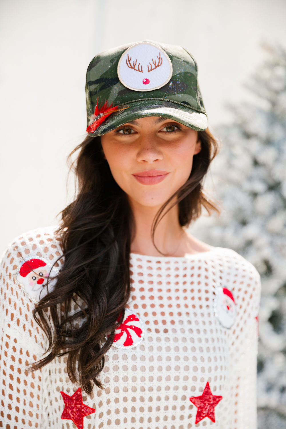 METALLIC RUDOLPH CAMO TRUCKER HAT HAT Judith March   