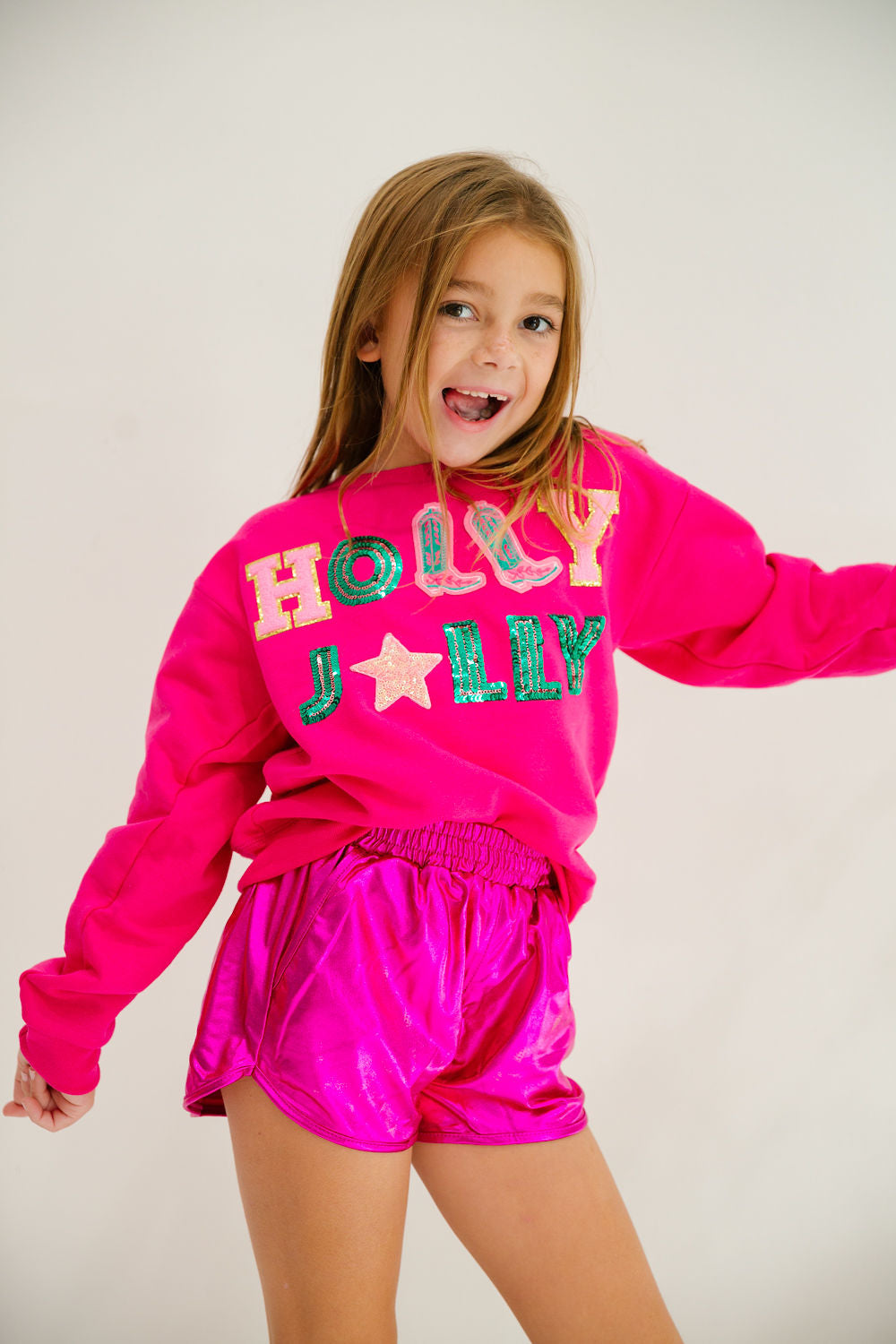 MINI KIDS HOLLY JOLLY PINK PULLOVER PULLOVER Judith March