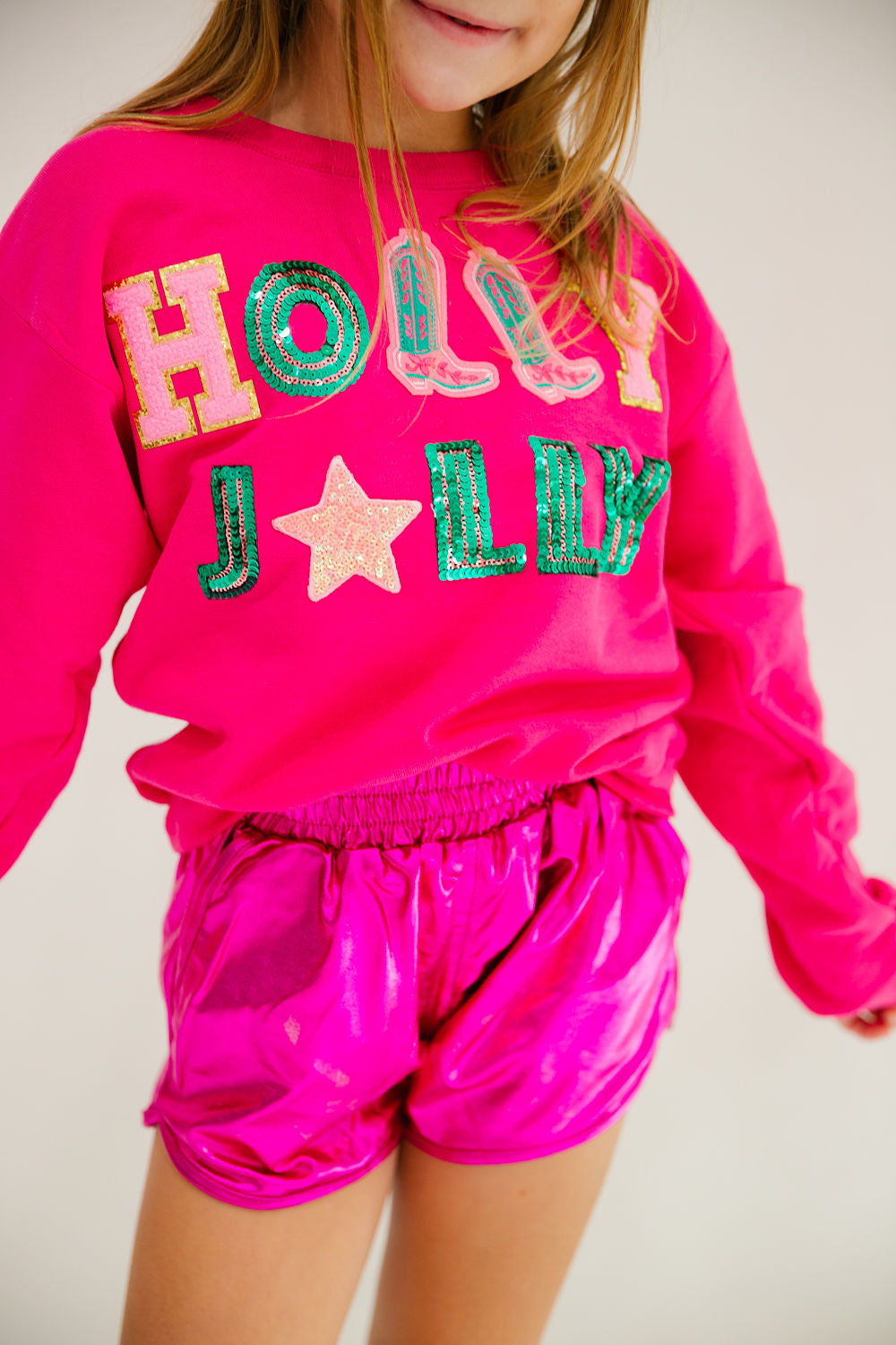 MINI KIDS HOLLY JOLLY PINK PULLOVER PULLOVER Judith March