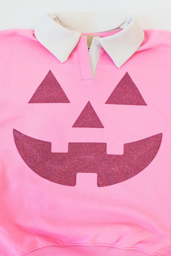 JACK O' LANTERN PINK CREW NECK PULLOVER Judith March