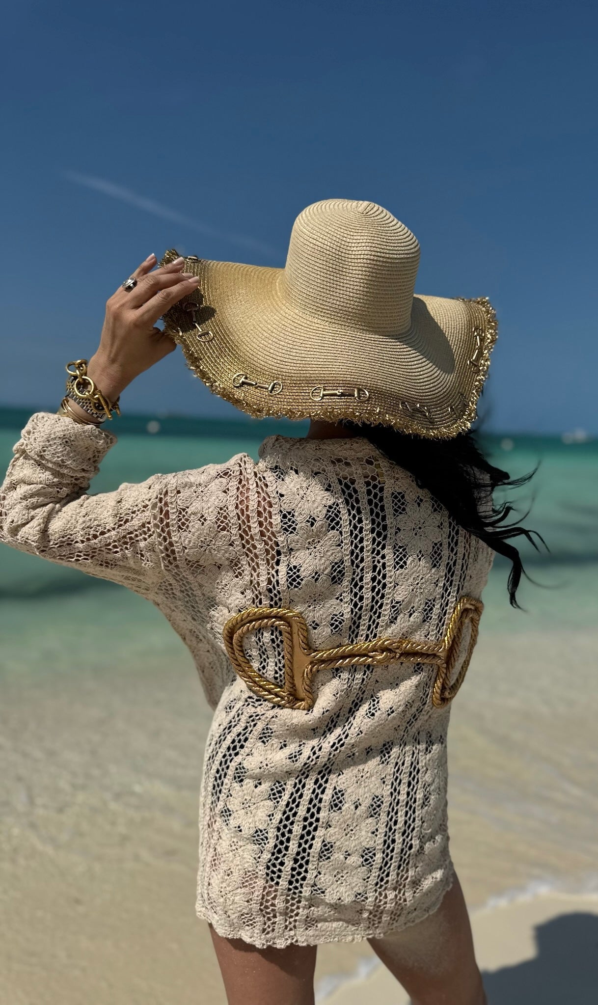 HORSE BIT GOLD BUTTON UP PULLOVER Judith March