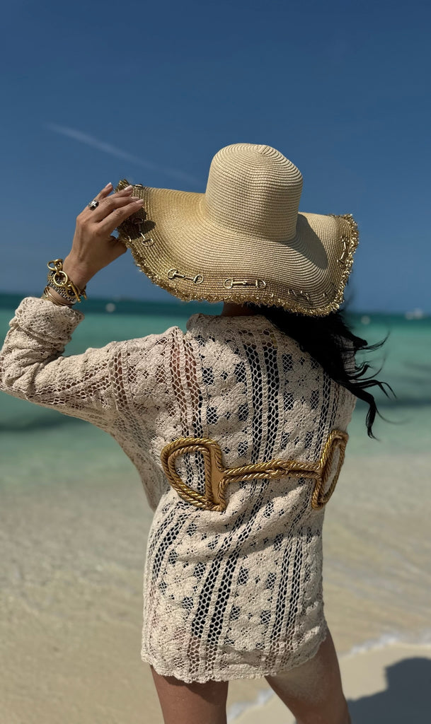 HORSE BIT GOLD BUTTON UP PULLOVER Judith March