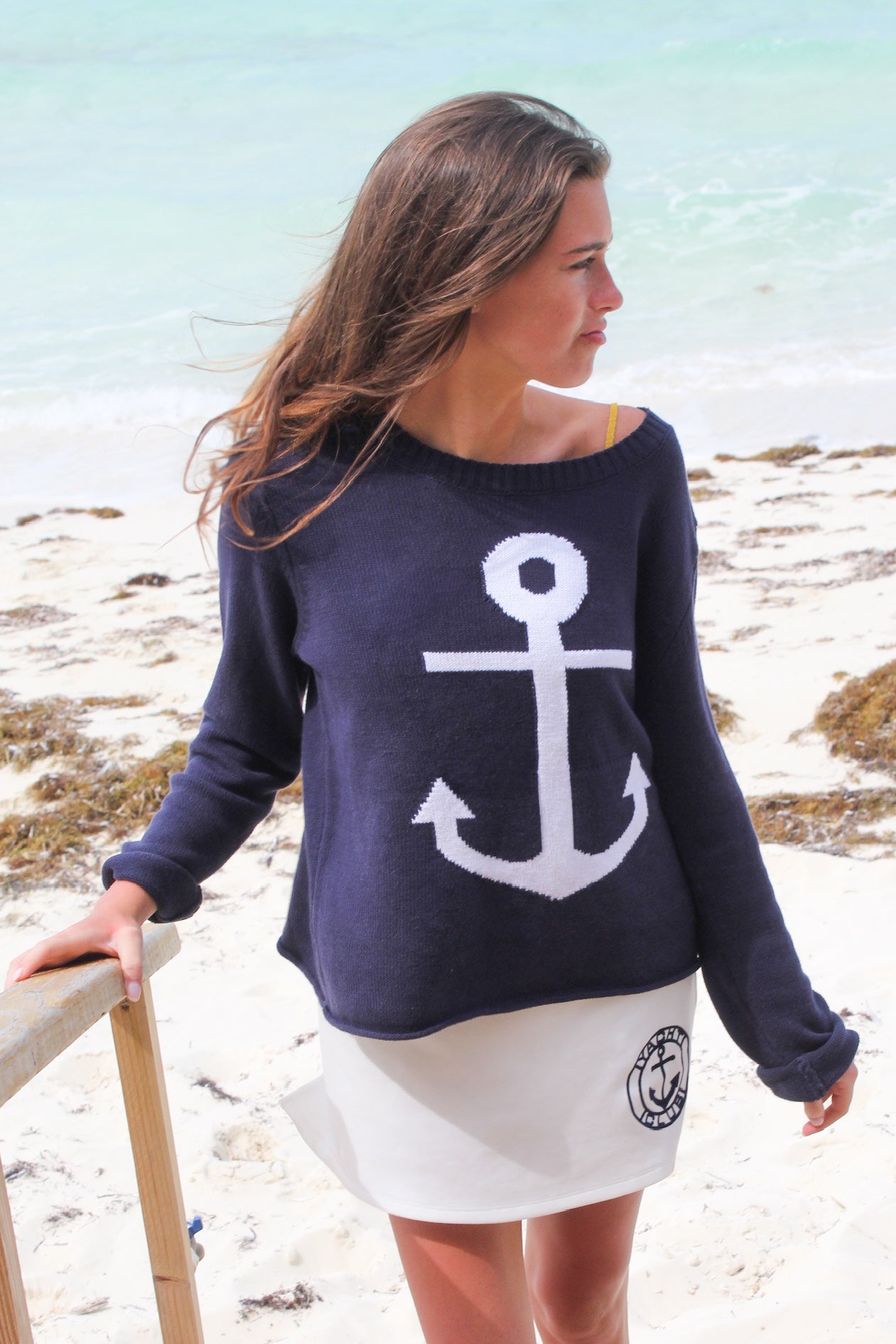 NAVY ANCHOR SWEATER PULLOVER Judith March