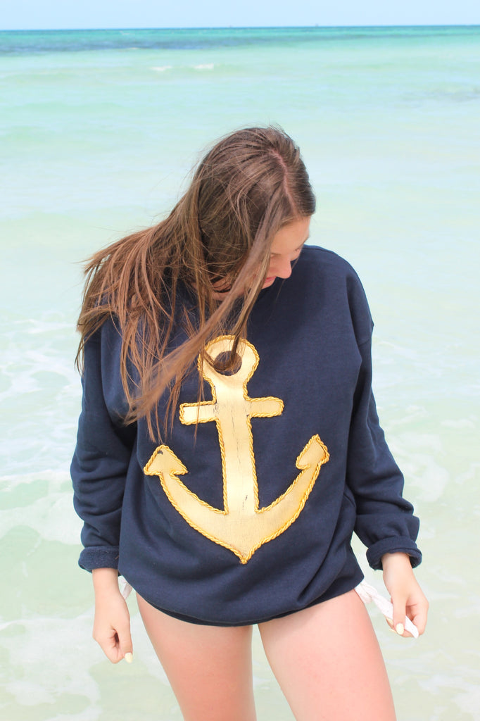 HIGH TIDE NAVY PULLOVER PULLOVER Judith March