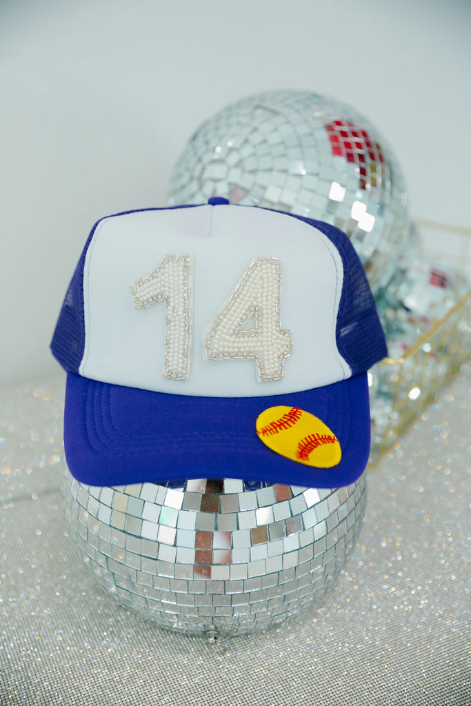 CUSTOM BEADED NUMBER PATCH HAT Hats Judith March   