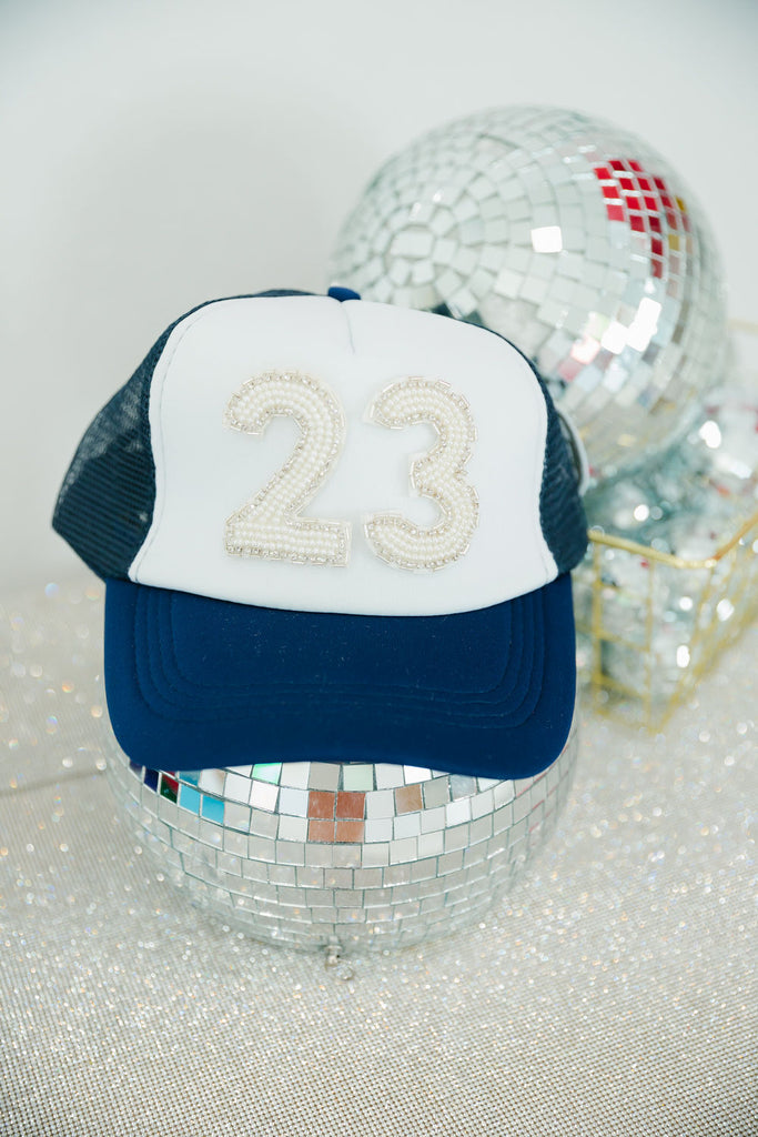 CUSTOM BEADED NUMBER PATCH HAT Hats Judith March   