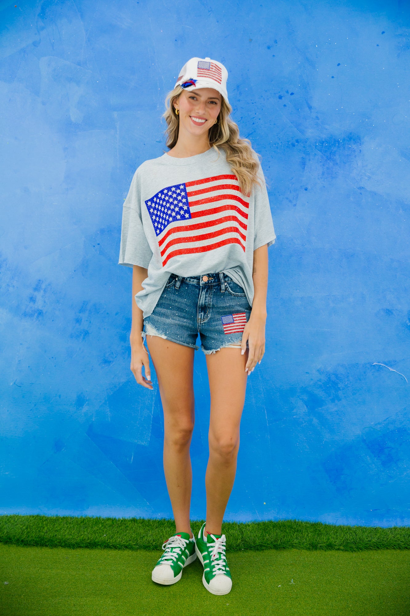 AMERICAN FLAG GREY TEE Tee Judith March