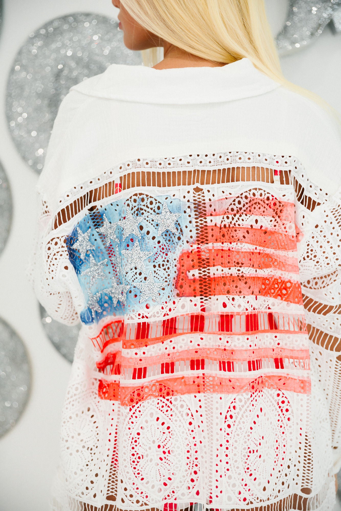 WATERCOLOR FLAG EYELET COVERUP COVER UP Judith March