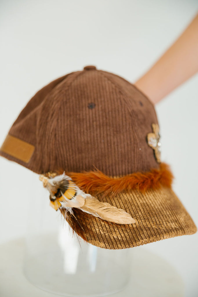 HONEY BEE MOCHA CORDUROY HAT HAT Judith March   