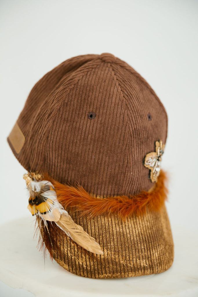 HONEY BEE MOCHA CORDUROY HAT HAT Judith March   