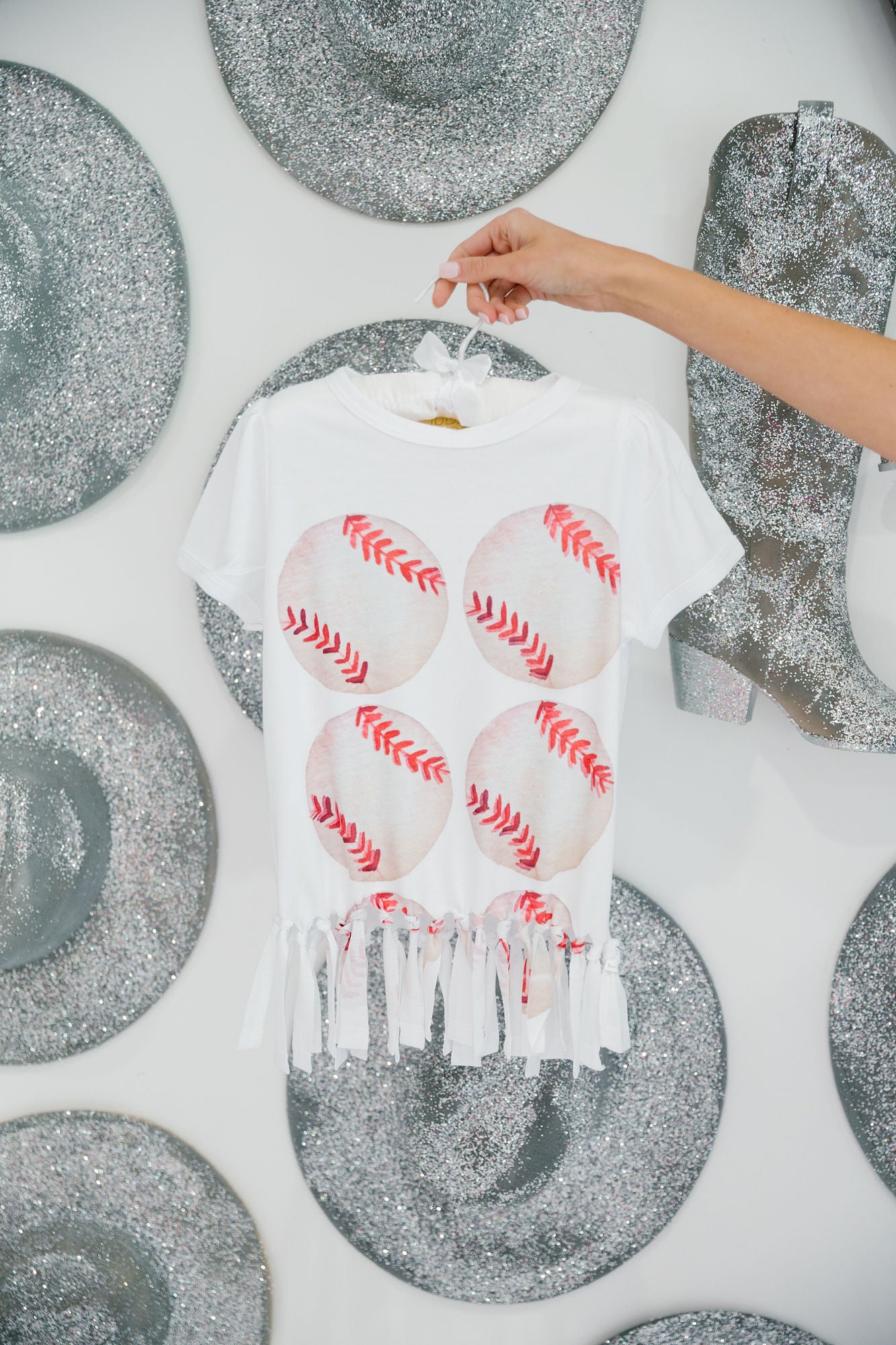 MINI KIDS BASEBALL FRINGE TEE Tee Judith March XX-SMALL  