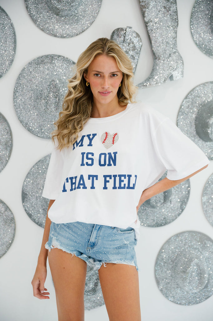 MY HEART IS ON THAT FIELD TEE Tee Judith March   