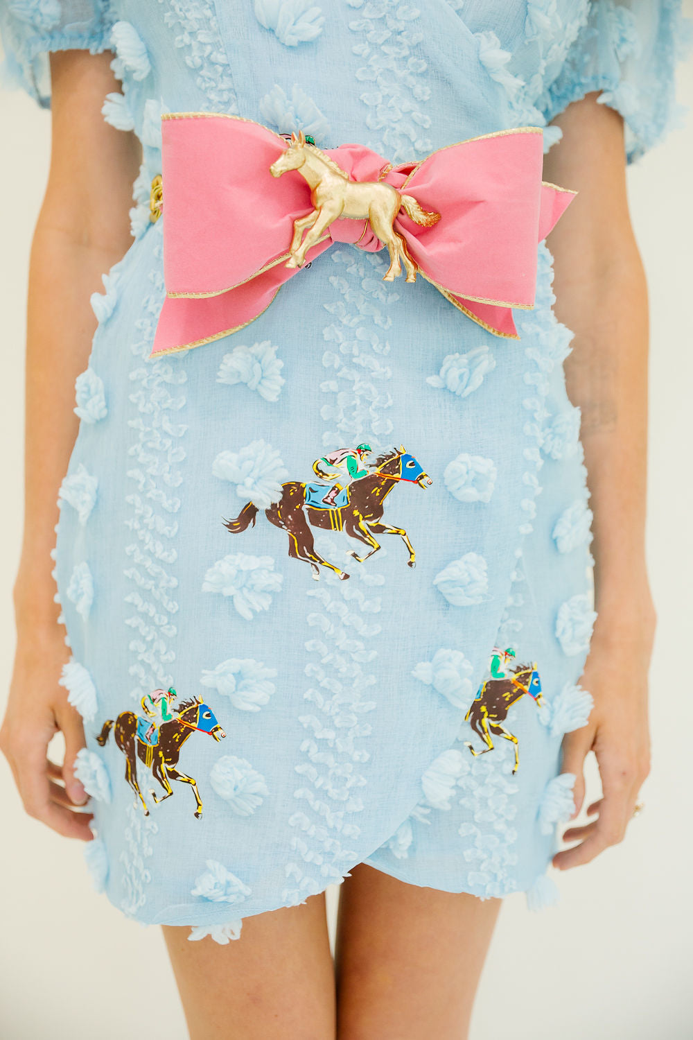 RACE SEASON BLUE WRAP DRESS DRESS Judith March