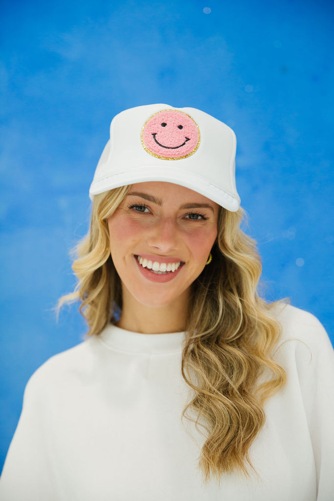 TERRY SMILEY FACE TRUCKER HAT