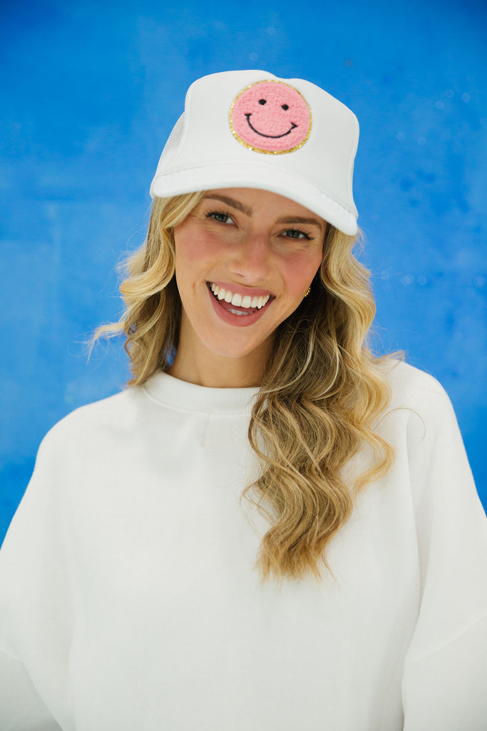 TERRY SMILEY FACE TRUCKER HAT