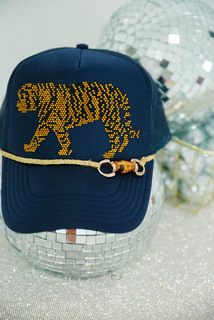 RHINESTONE TIGER NAVY HAT LIMITED EDITION Judith March