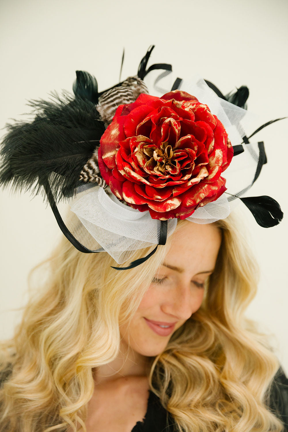 MIDNIGHT ROSE FASCINATOR FASCINATOR Judith March