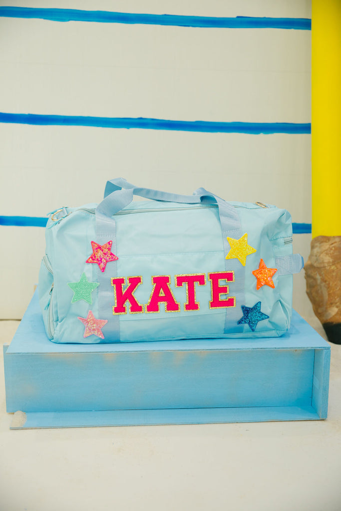CUSTOM WEEKENDER DUFFLE ACCESSORIES Judith March LIGHT BLUE  