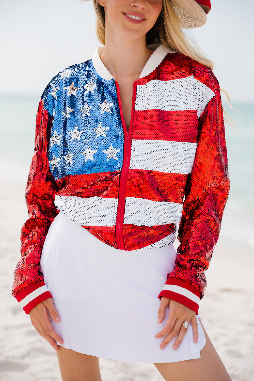 PROUD AMERICAN SEQUIN JACKET JACKET Judith March