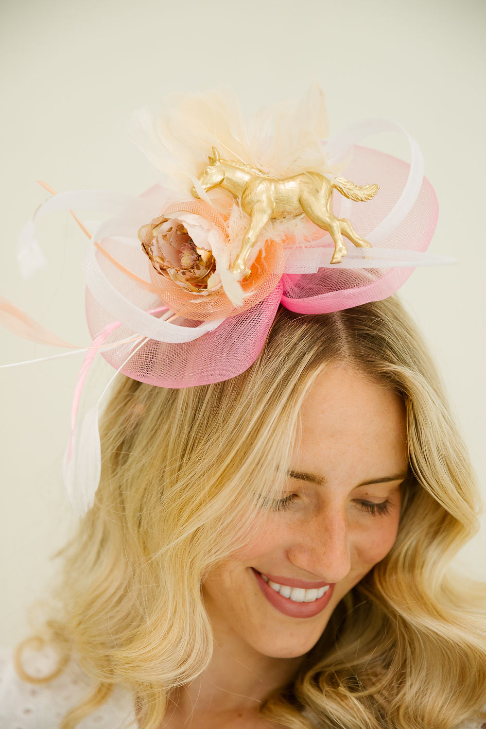 CHAMPAGNE CANTER FASCINATOR FASCINATOR Judith March