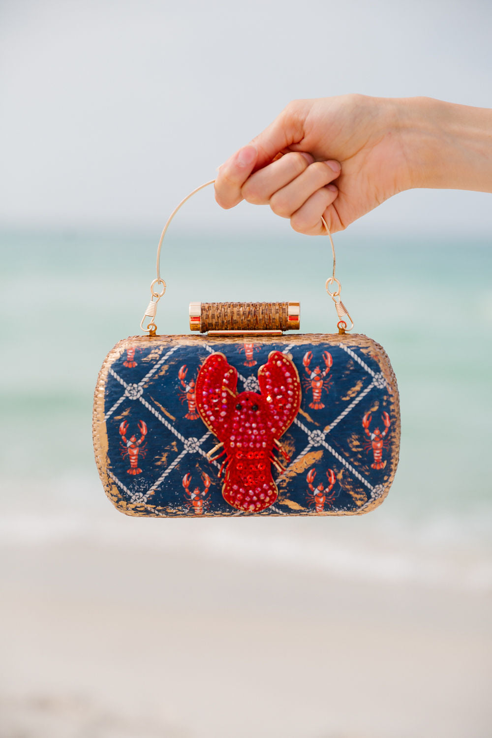 LOBSTER WOVEN CLUTCH PURSE Judith March