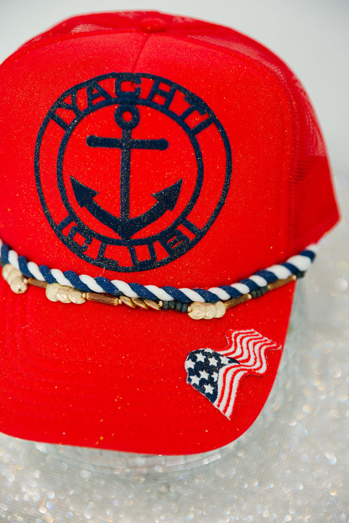 YACHT CLUB RED TRUCKER HAT LIMITED EDITION Judith March   