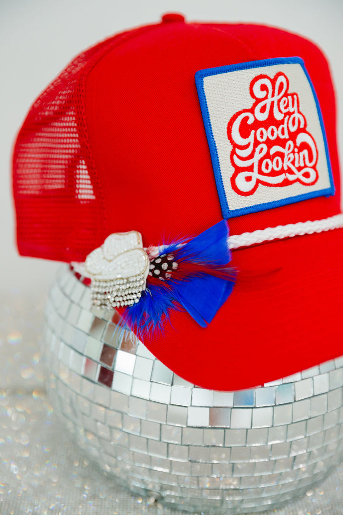 HEY GOOD LOOKIN RED PATCH HAT LIMITED EDITION Judith March   