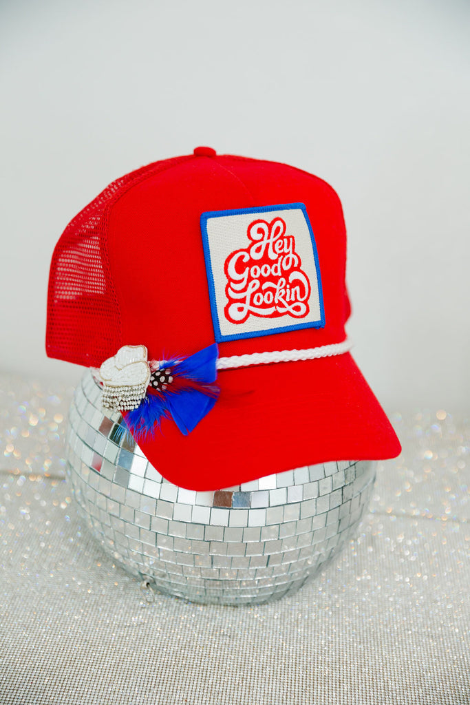 HEY GOOD LOOKIN RED PATCH HAT LIMITED EDITION Judith March Default Title  