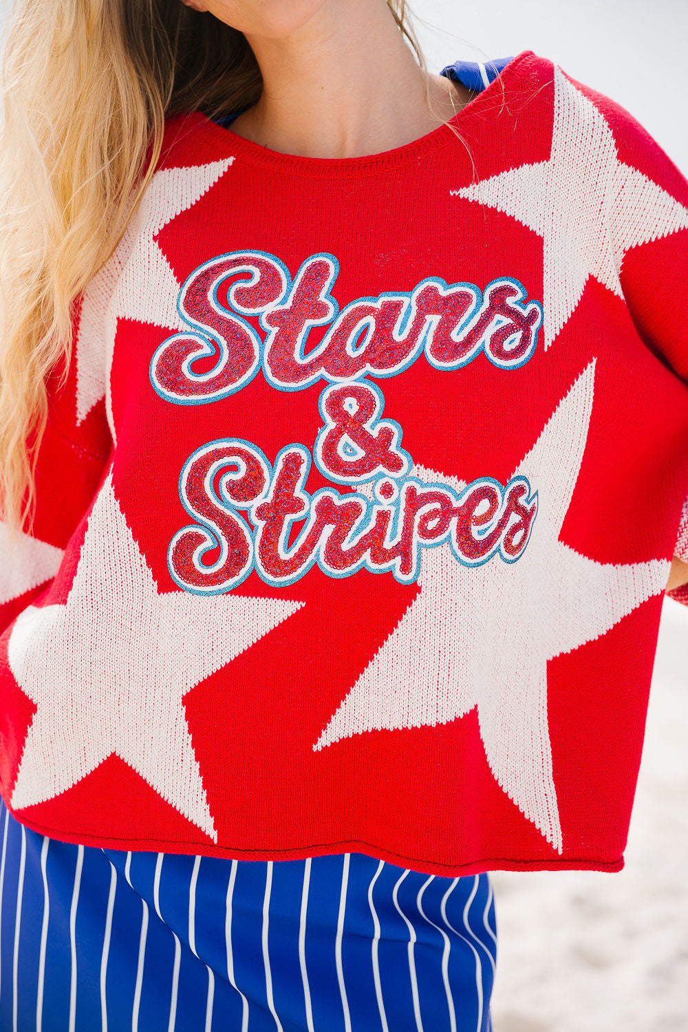 STARS & STRIPES RED STAR SWEATER SWEATER Judith March