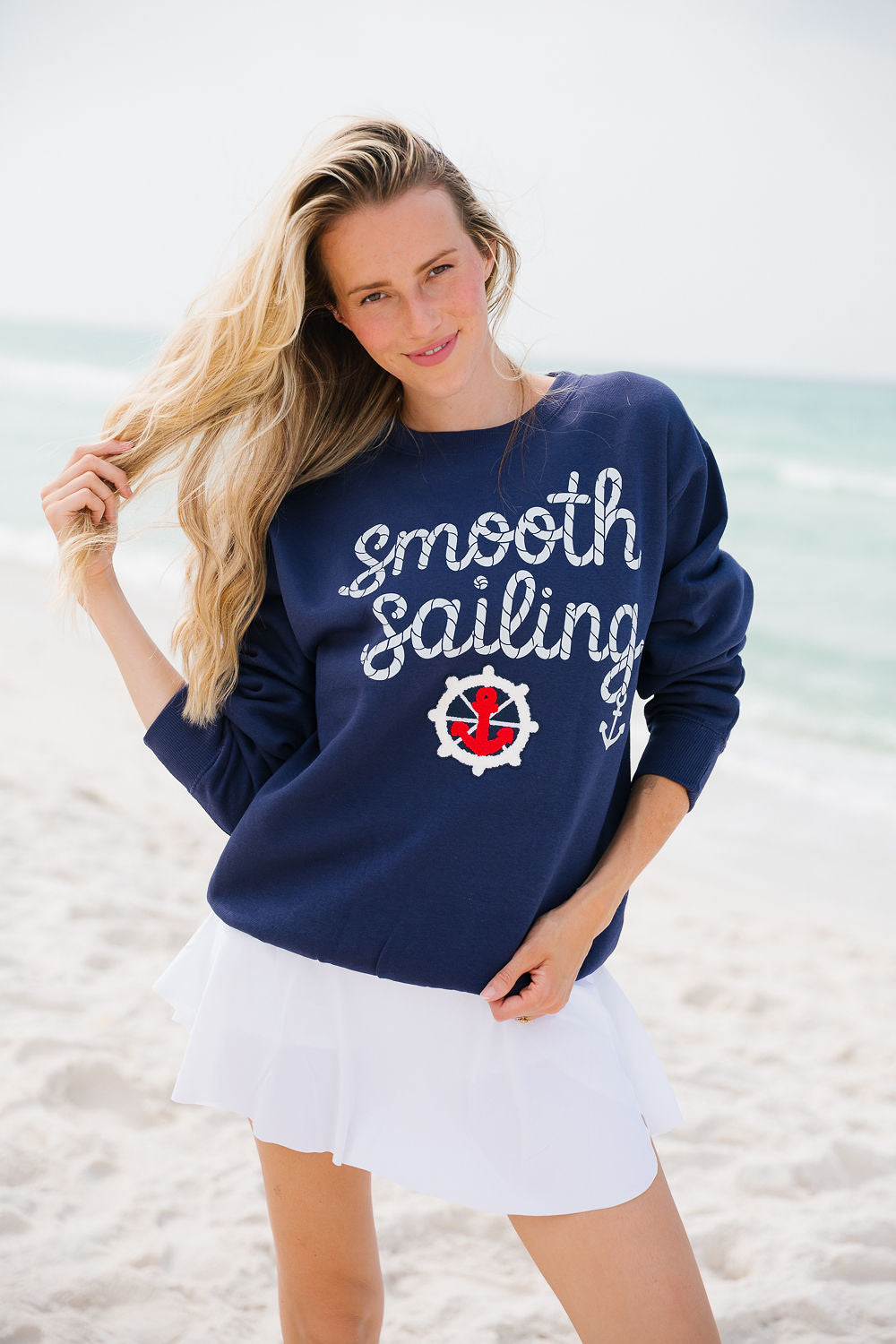 SMOOTH SAILING NAVY PULLOVER PULLOVER Judith March
