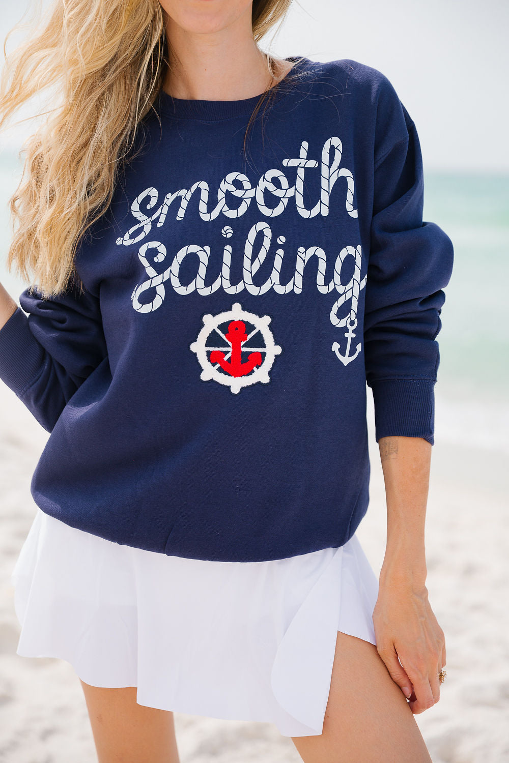 SMOOTH SAILING NAVY PULLOVER PULLOVER Judith March