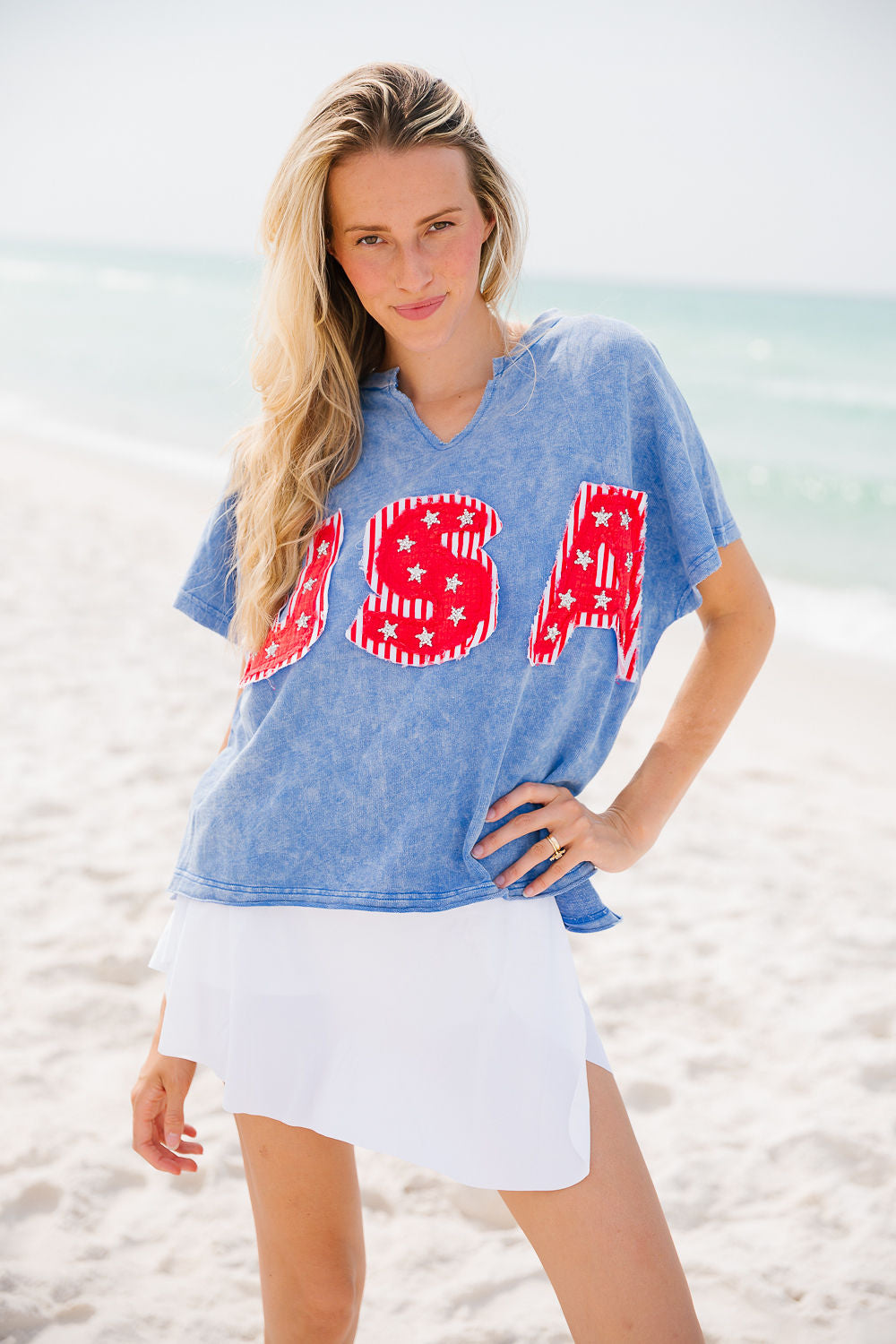 ALL AMERICAN PATCH TEE TOP Judith March
