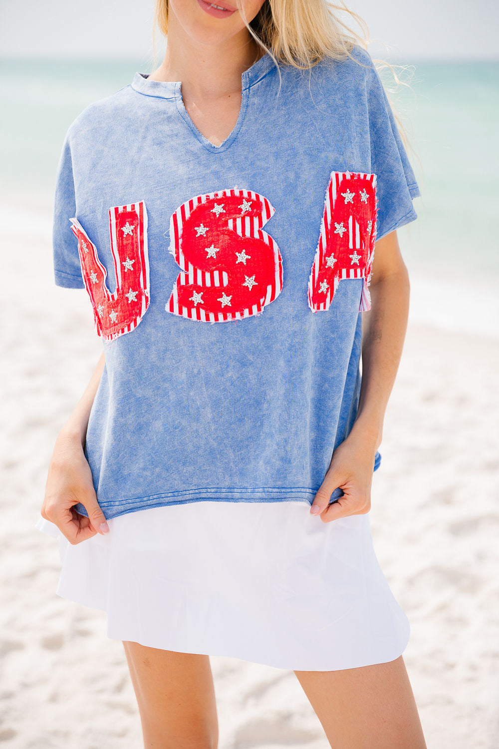 ALL AMERICAN PATCH TEE TOP Judith March