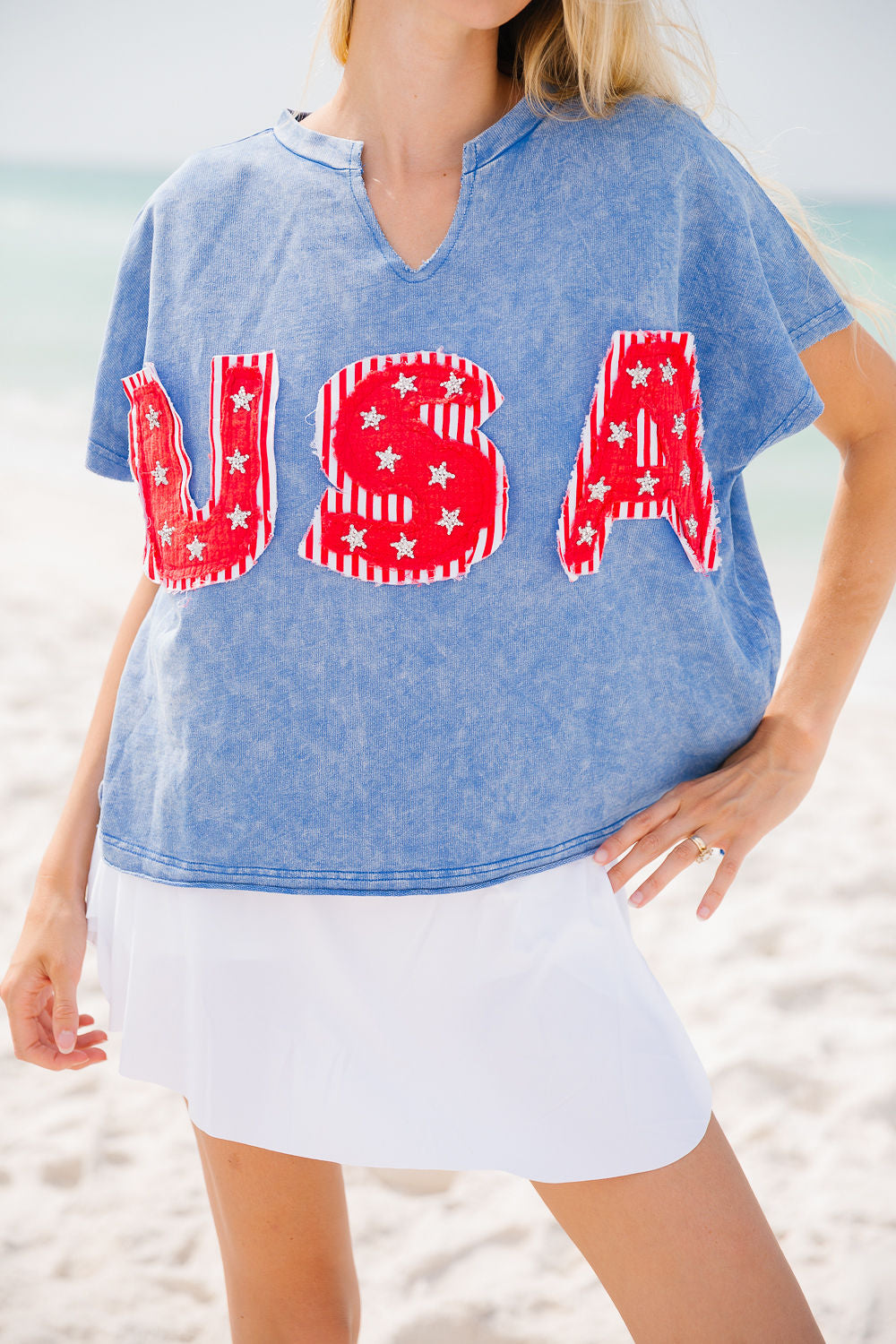 ALL AMERICAN PATCH TEE TOP Judith March
