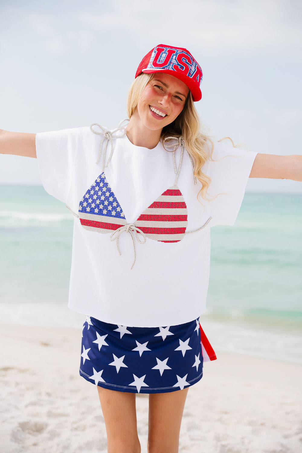 ALL-AMERICAN BIKINI SLEEVELESS PULLOVER PULLOVER Judith March