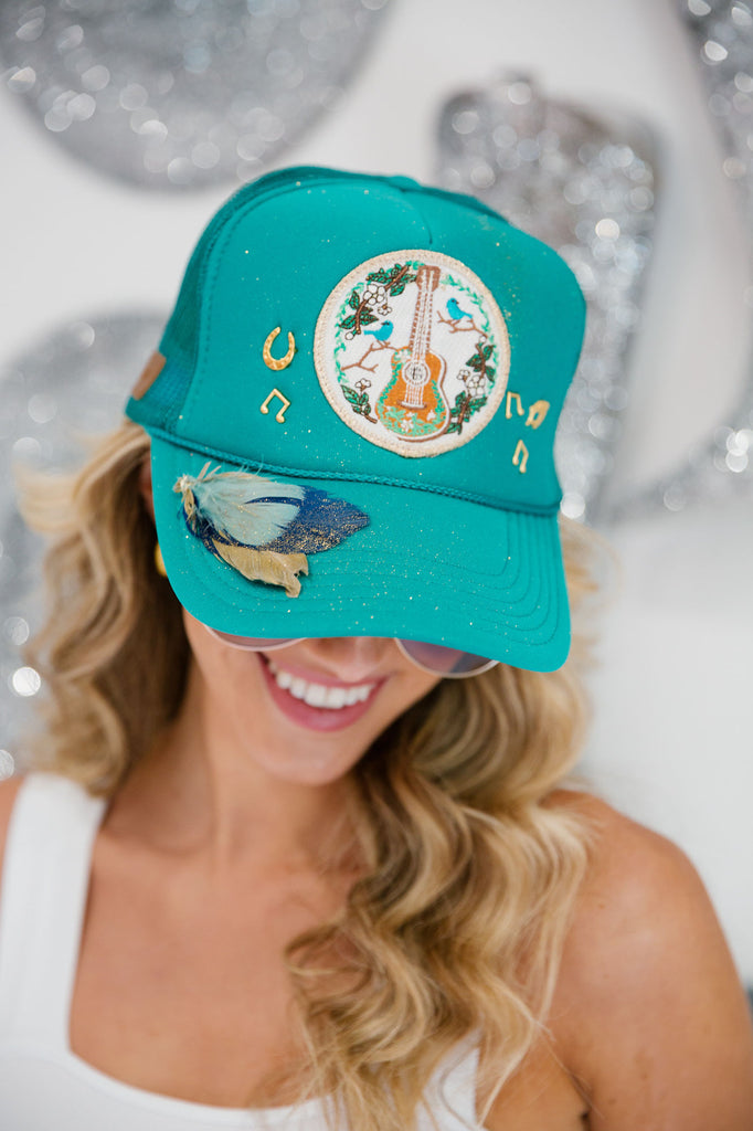 ACOUSTIC TURQUOISE TRUCKER HAT