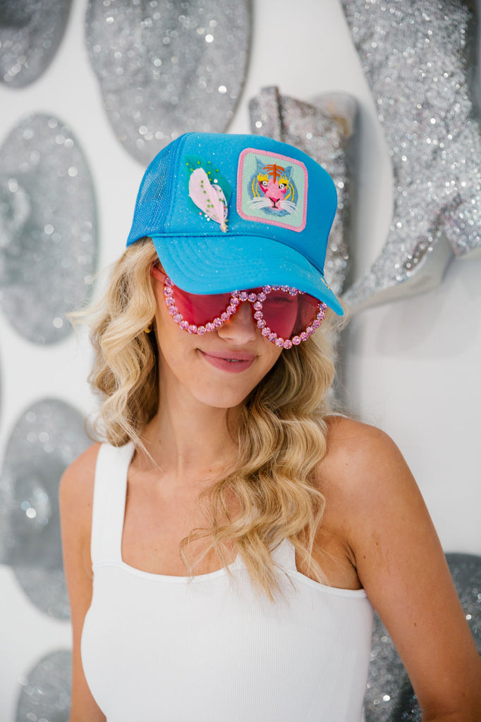 ABSTRACT TIGER BRIGHT BLUE TRUCKER LIMITED EDITION Judith March   