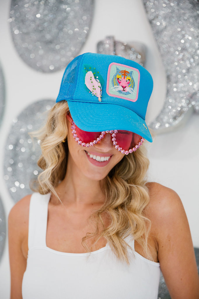 ABSTRACT TIGER BRIGHT BLUE TRUCKER LIMITED EDITION Judith March   