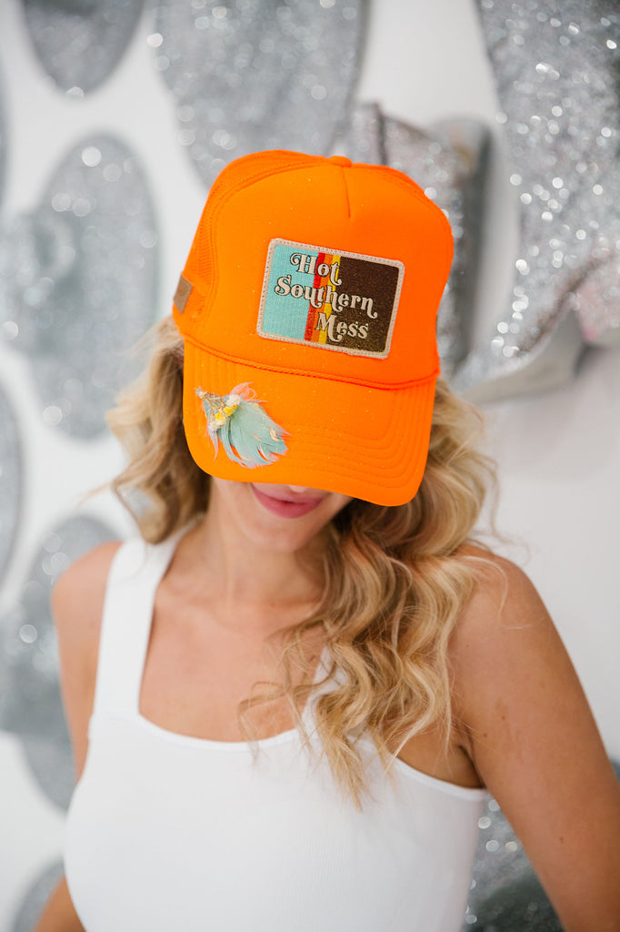 SOUTHERN MESS ORANGE TRUCKER HAT LIMITED EDITION Judith March   