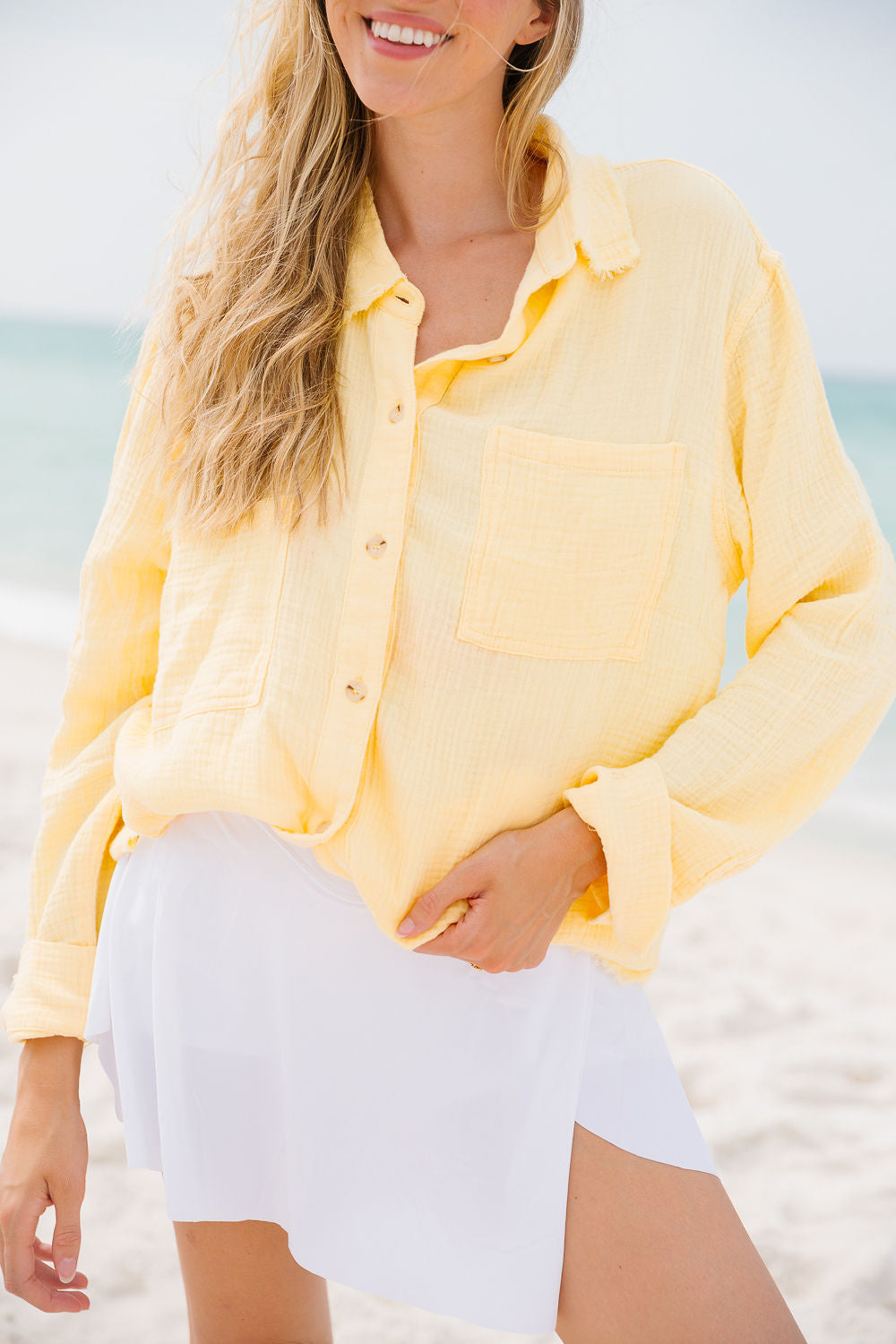 SEA, SALT & SUNSHINE YELLOW BUTTON DOWN Button Down Judith March