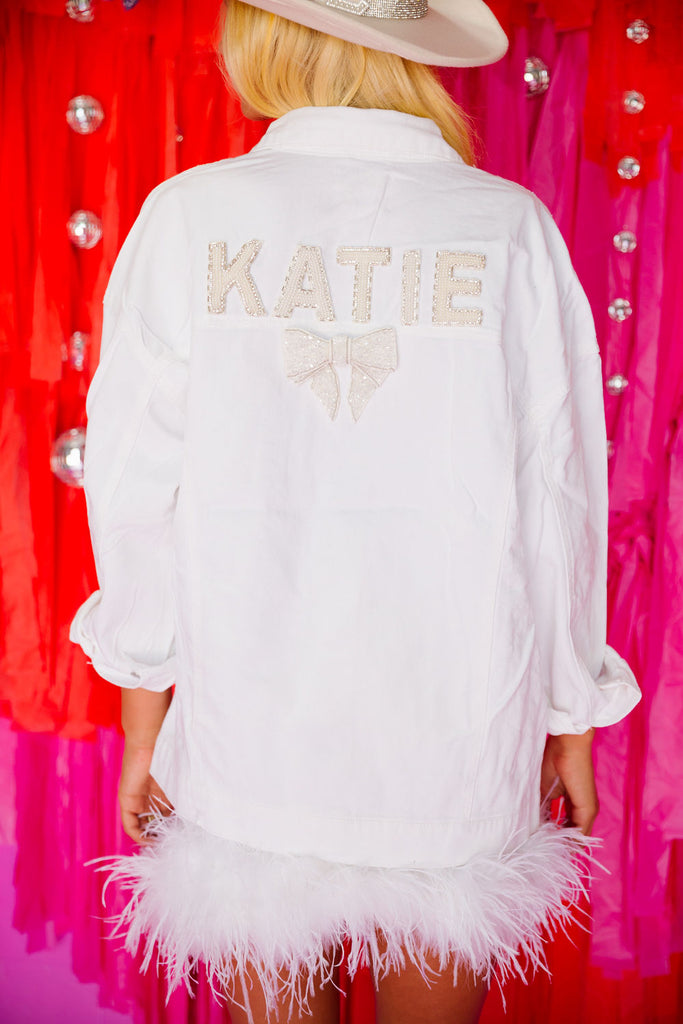JM CUSTOM DENIM JACKET Custom Judith March SMALL WHITE