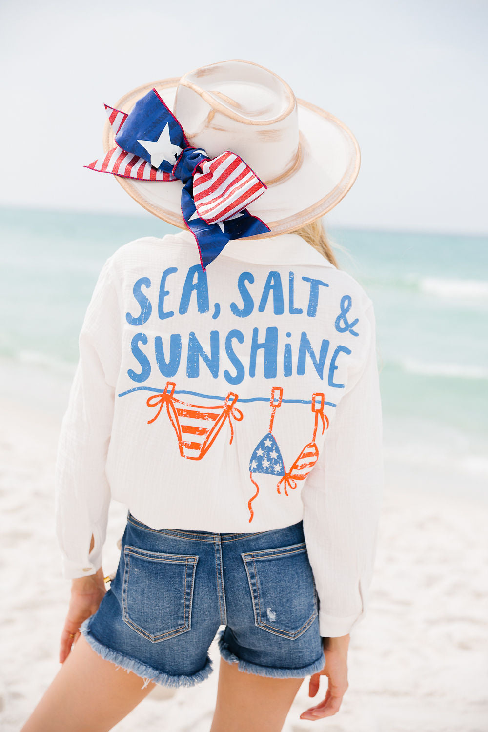 SEA, SALT & SUNSHINE WHITE BUTTON DOWN Button Down Judith March