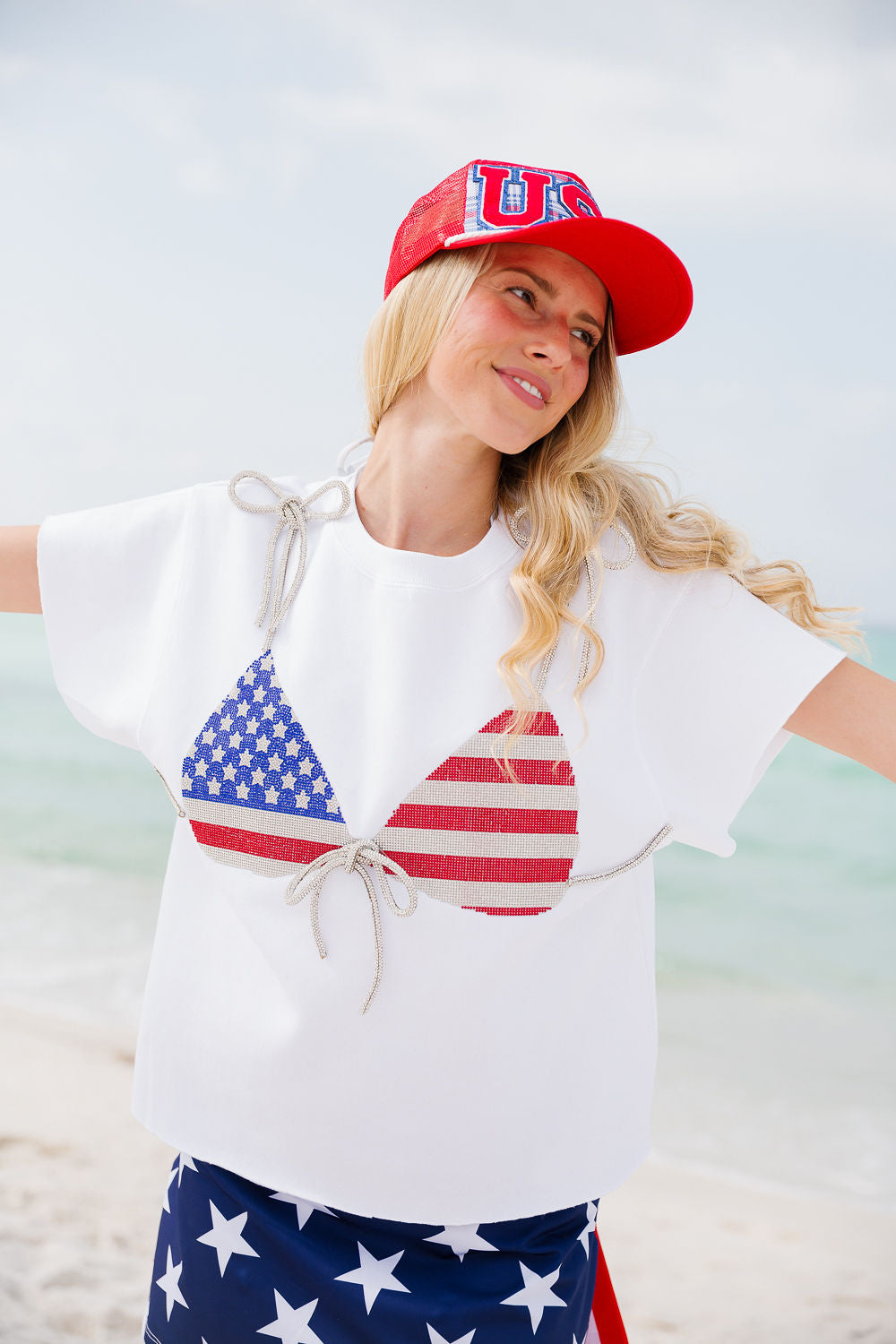 ALL-AMERICAN BIKINI SLEEVELESS PULLOVER PULLOVER Judith March