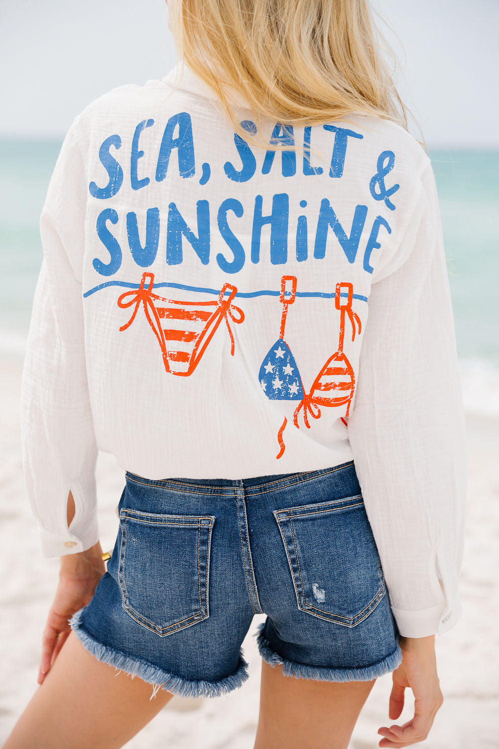 SEA, SALT & SUNSHINE WHITE BUTTON DOWN Button Down Judith March