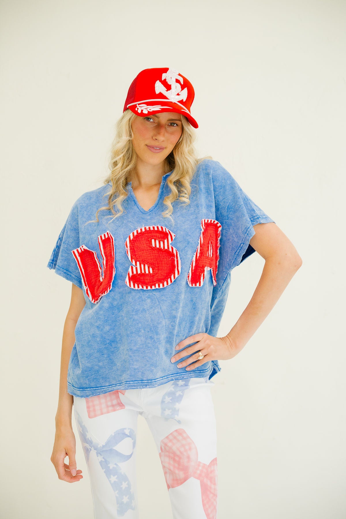 ALL AMERICAN PATCH TEE TOP Judith March